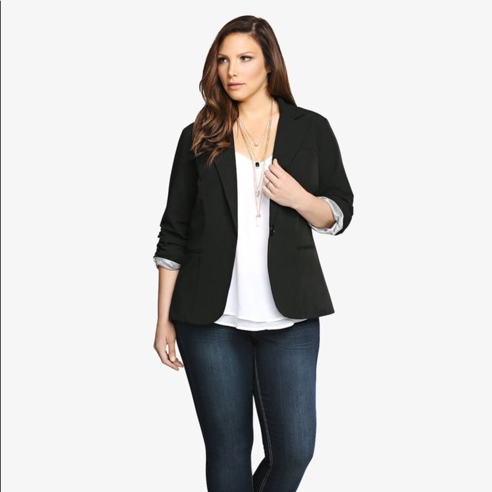Torrid ruched sleeve blazer